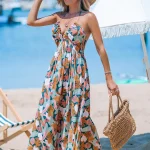 لباس ساحلی بلند برگ گرمسیری