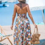 لباس ساحلی بلند برگ گرمسیری
