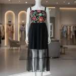 - لباس مجلسی میدی گلدوزی شده | Lovelyi̇stanbul Midi Embroidered Dress - لباس مجلسی میدی گلدوزی شده