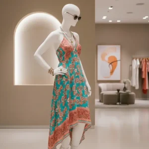 ساحلی طرح مینیمال صورتی آبی