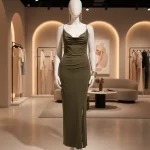 - لباس مجلسی زنانه برند کول اند سکسی | Cool&Amp;Sexy Haki Plunging Neck Maxi Dress - لباس مجلسی زنانه برند کول اند سکسی