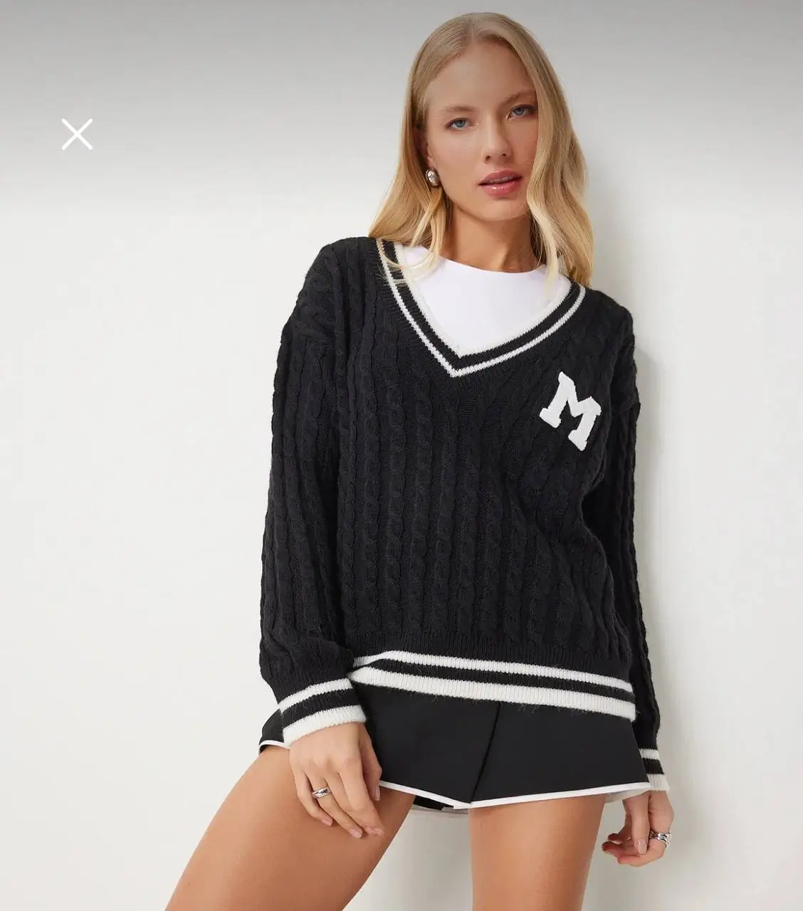 - بافت زنانه مشکی هپینس | Happinness Women’s Knitted Sweater - بافت زنانه مشکی هپینس