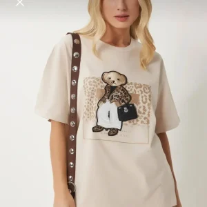 تیشرت اور سایز زنانه هپینس | happiness women’s oversize t-shirt -turkishmod | فروشگاه آنلاین برندهای اصل ترکیه