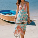 ساحلی طرح مینیمال صورتی آبی