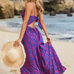 ساحلی طرح‌دار آبی بنفش