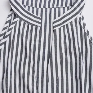 لباس کوتاه بدون آستین راه راه سرمهای