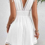 لباس مجلسی کوتاه صلیبی سفید کاپشی