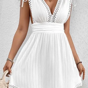 لباس مجلسی کوتاه صلیبی سفید کاپشی