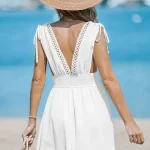 لباس مجلسی کوتاه صلیبی سفید کاپشی