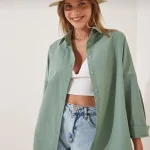 - شومیز زنانه هپینس | Happiness İstanbul Long Sleeve Oversize Shirt - شومیز زنانه هپینس