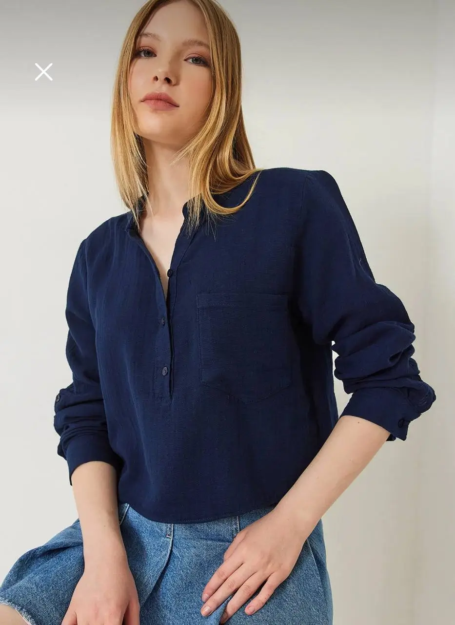 - شومیز زنانه برند بیانکو لوسی | Bianco Lucci Linen‑Blend Shirt Blouse - شومیز زنانه برند بیانکو لوسی