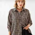 - شومیز پلنگی زنانه برند بیانکو لوسی | Bianco Lucci Oversize Blouse - شومیز پلنگی زنانه برند بیانکو لوسی