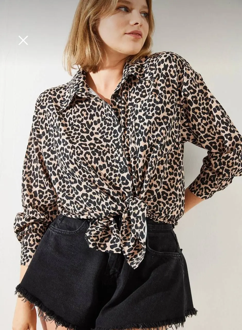 - شومیز پلنگی زنانه برند بیانکو لوسی | Bianco Lucci Oversize Blouse - شومیز پلنگی زنانه برند بیانکو لوسی