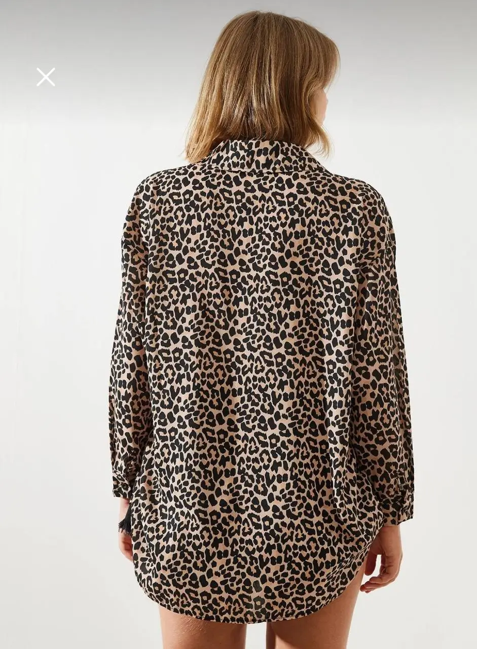 - شومیز پلنگی زنانه برند بیانکو لوسی | Bianco Lucci Oversize Blouse - شومیز پلنگی زنانه برند بیانکو لوسی