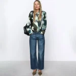 - شومیز جذاب زنانه زارا آدریا | Zara Adria Satin Patterned Blouse - شومیز جذاب زنانه زارا آدریا