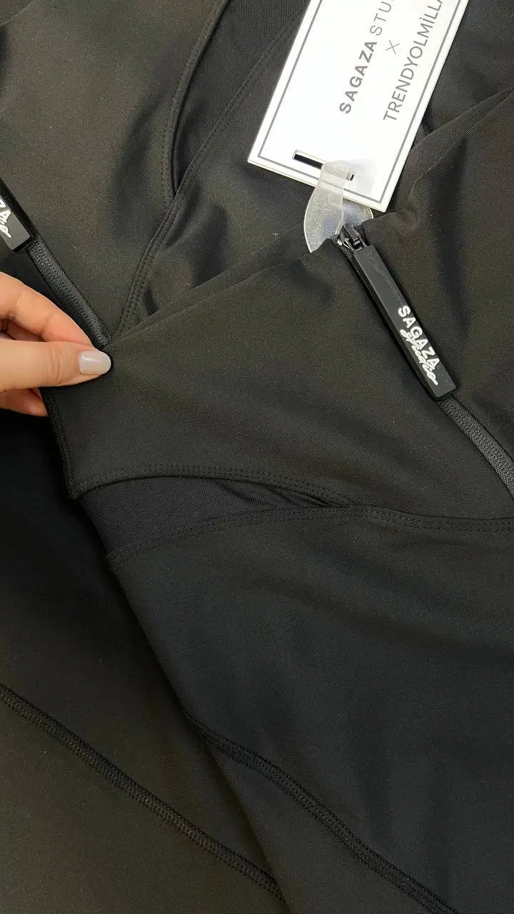 - لگ برند ساگازا | Sagaza Black Recovery Sports Leggings - لگ برند ساگازا