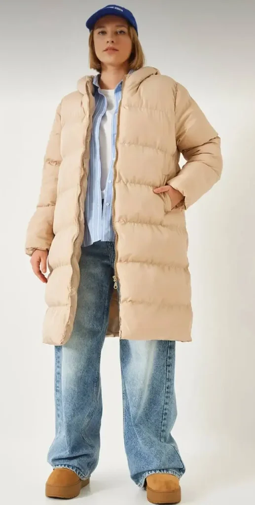 کاپشن کلاهدار بلند زنانه بیانکو لوسی