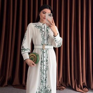 پیراهن زنانه ساحلی گلدوزی ترک