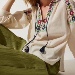 شومیز ترک گلدوزی بوهو زنانه